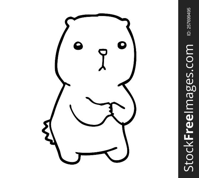 cartoon worried bear