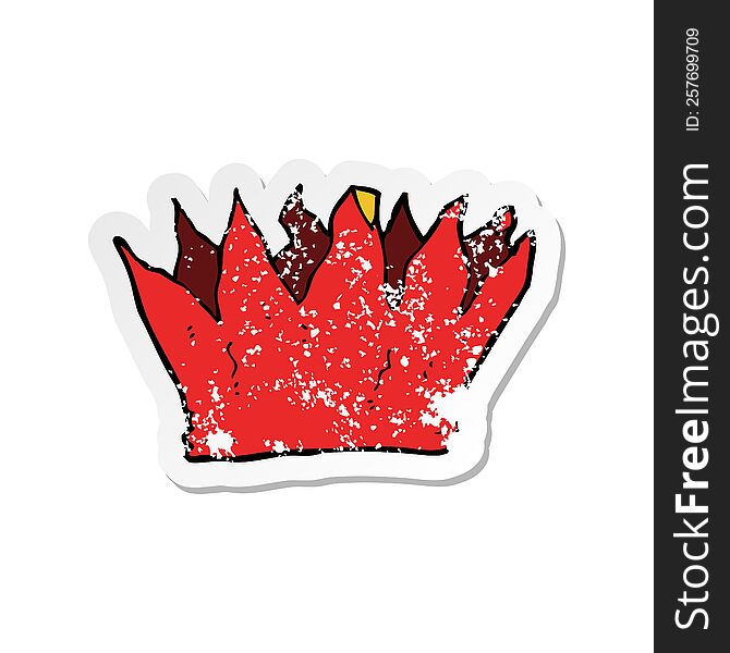 retro distressed sticker of a cartoon paper crown