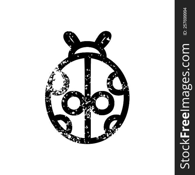 cute ladybug distressed icon symbol
