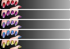 Manicure Banners Set Stock Images