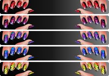 Manicure Banners Set Royalty Free Stock Photos