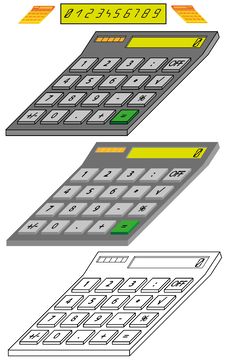Digital Calculator Model In Isometric View Stock Image Digital Calculator Model In Isometric View Stock Image