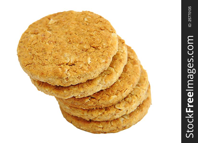 Stack of cookies isolated on white background