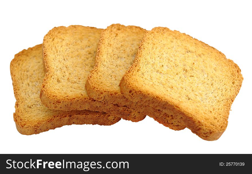 Toasted bread isolated on a white background