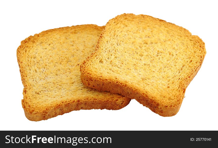 Toasted bread isolated on a white background