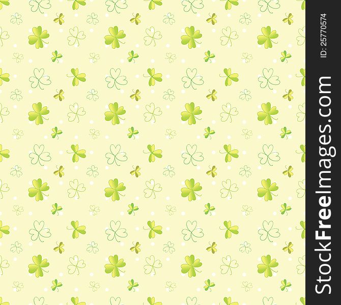 Vector seamless background with clovers. Vector seamless background with clovers