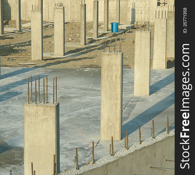 Concrete Pillars Foundation Underground Parking