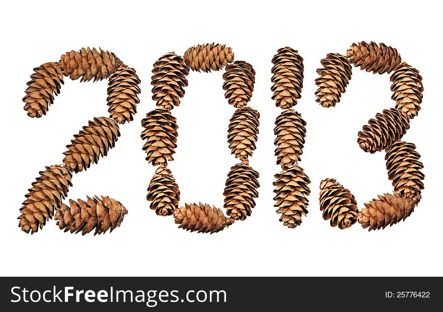 Cones, located in the form of figures 2013 isolated on white