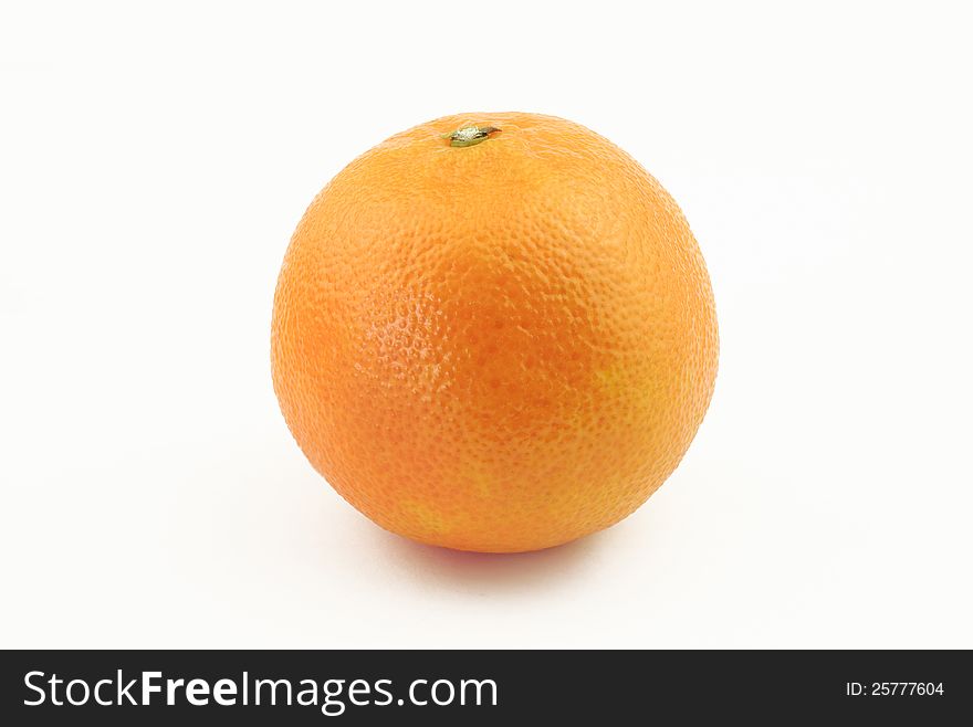 One mandarin on white background