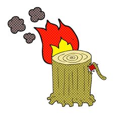 Cartoon Big Tree Stump Stock Photo