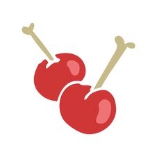 Cartoon Doodle Red Cherries Stock Image
