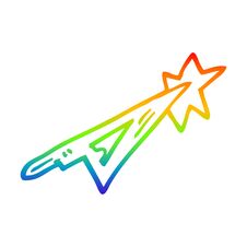 Rainbow Gradient Line Drawing Cartoon Scalpel Blade Stock Photography