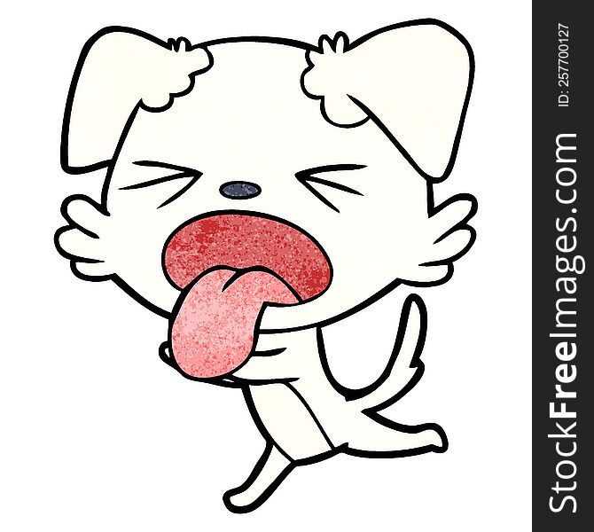 cartoon panting dog. cartoon panting dog
