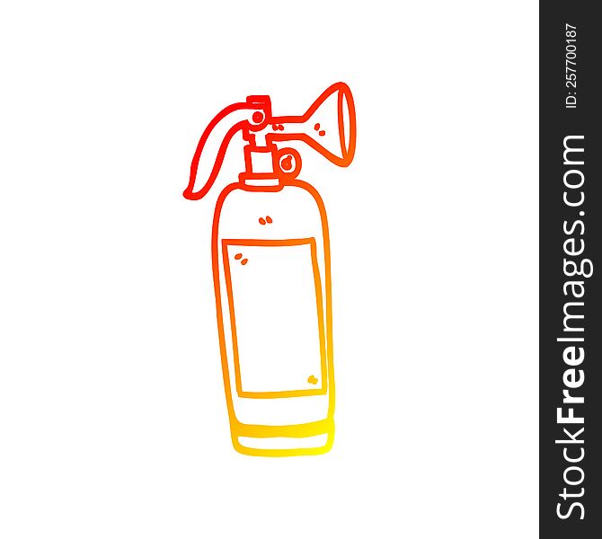 warm gradient line drawing cartoon fire extinguisher