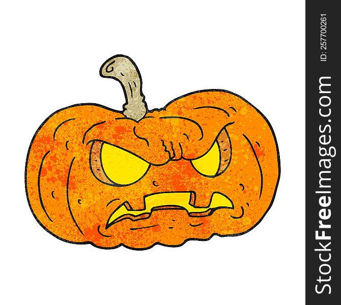 Textured Cartoon Halloween Pumpkin