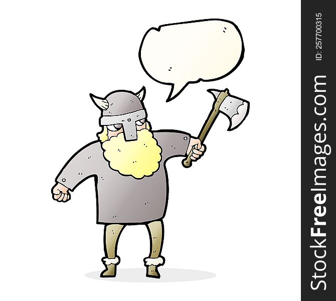 Speech Bubble Cartoon Viking Warrior