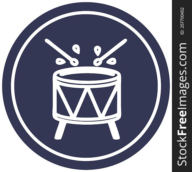 beating drum circular icon symbol