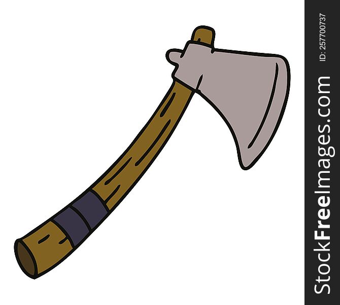 hand drawn cartoon doodle of a garden axe