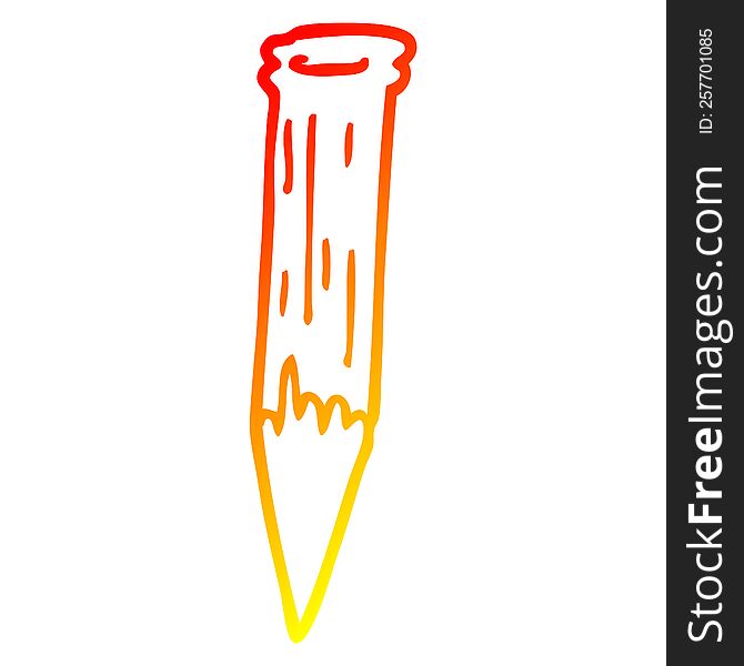 warm gradient line drawing of a cartoon wooden stake