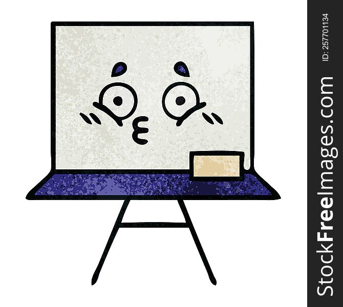 Retro Grunge Texture Cartoon White Board