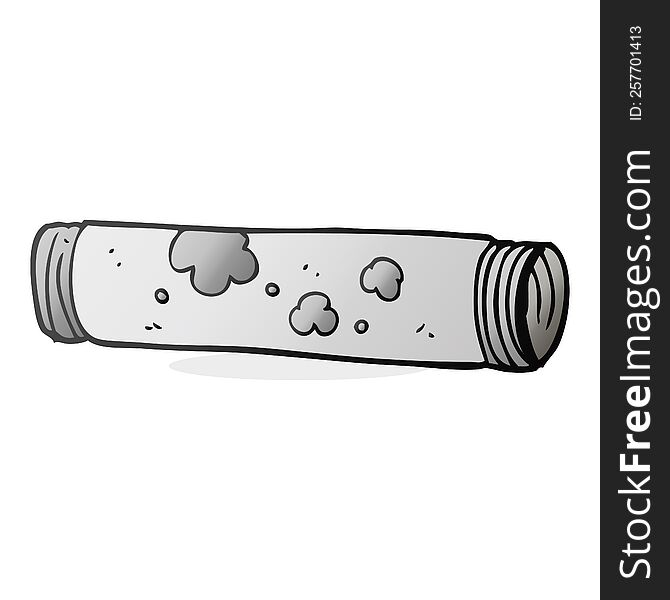 freehand drawn cartoon old pipe