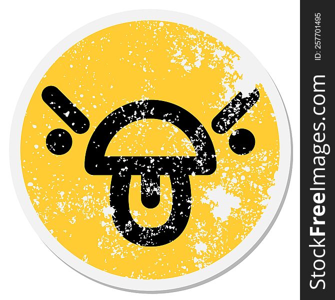 angry disbelief face circular sticker
