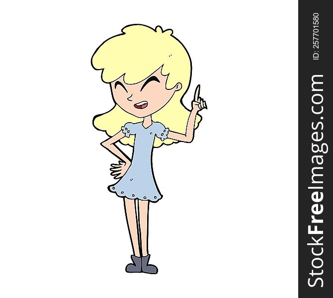 cartoon girl making point