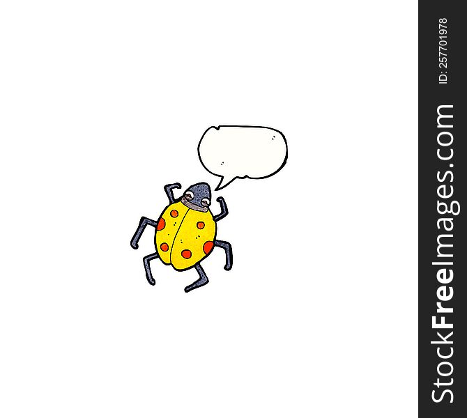 cartoon ladybug with speech bubble