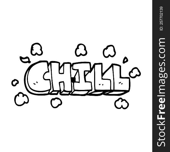 Line Drawing Cartoon Chill Sign