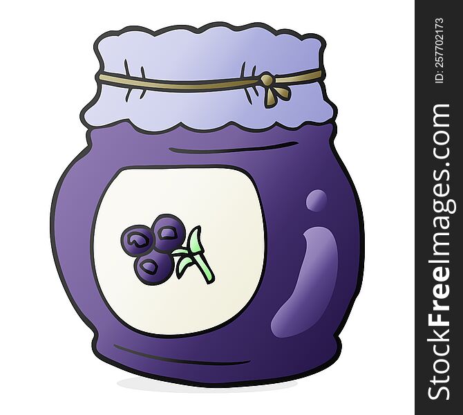 freehand drawn cartoon blueberry jam