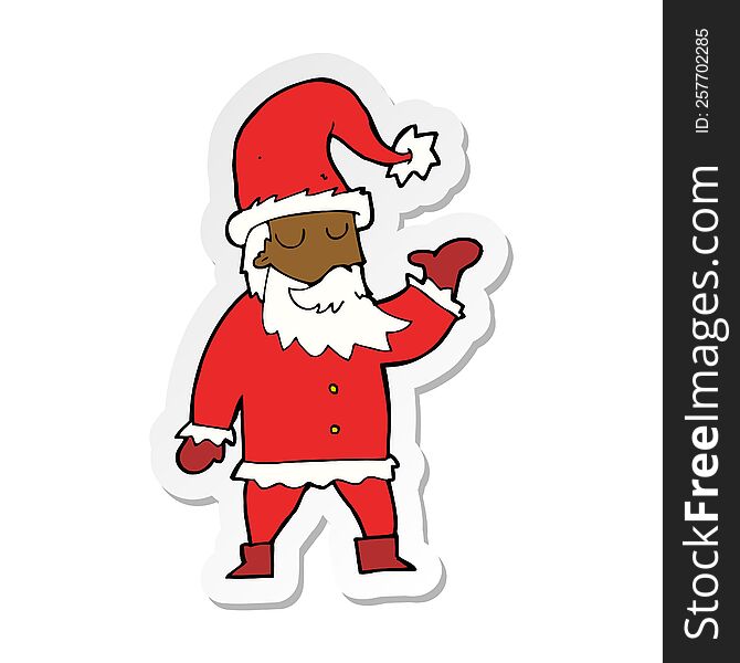 Sticker Of A Cartoon Santa Claus