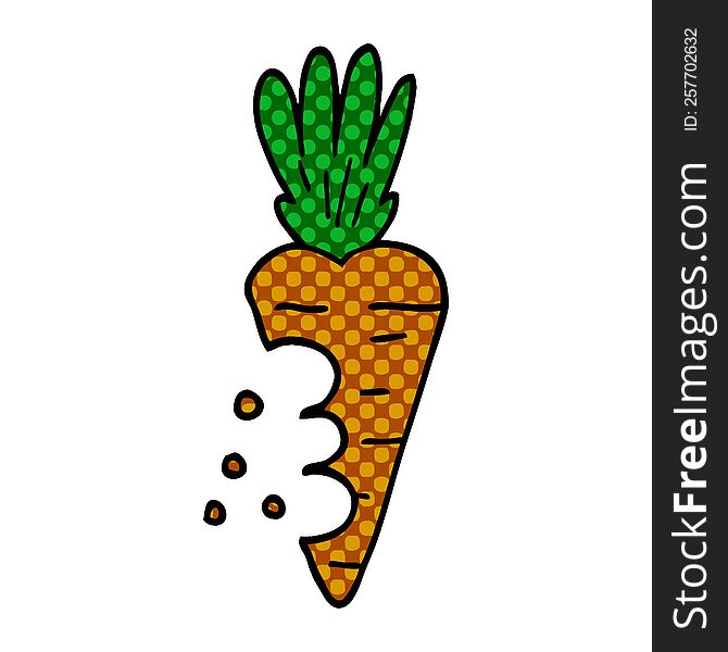 Cartoon Doodle Carrot With Bite Marks