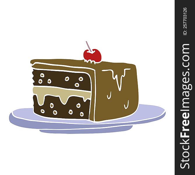 cartoon doodle slice of cake
