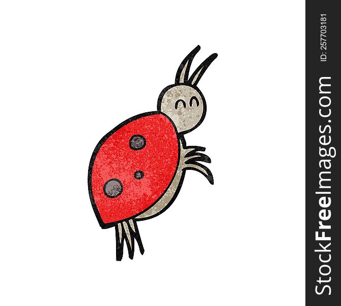 freehand textured cartoon ladybug