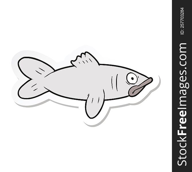 Sticker Of A Cartoon Fish