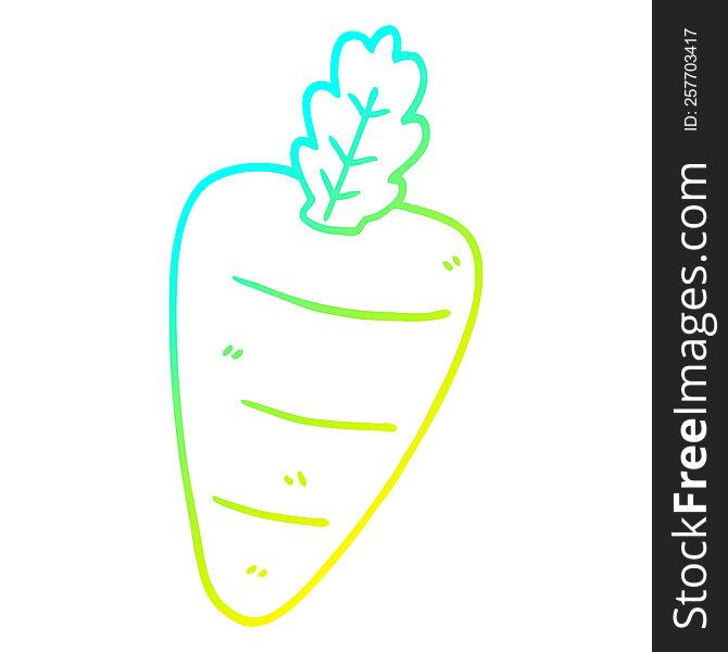 Cold Gradient Line Drawing Cartoon Carrot