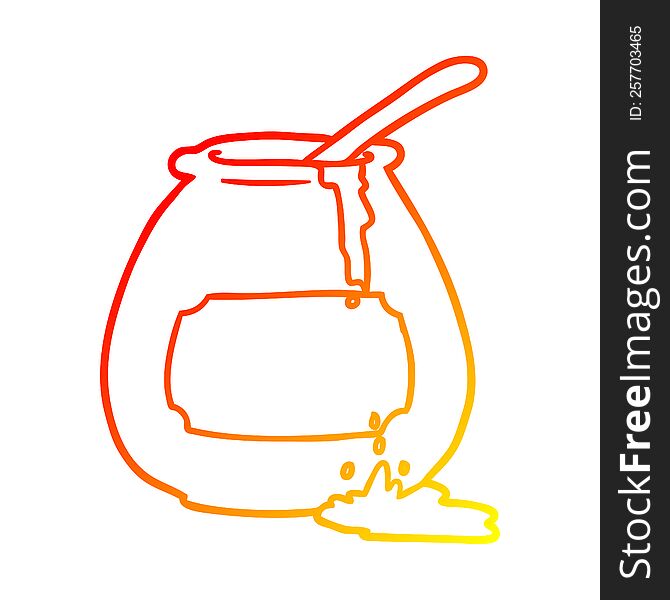 warm gradient line drawing of a honey pot