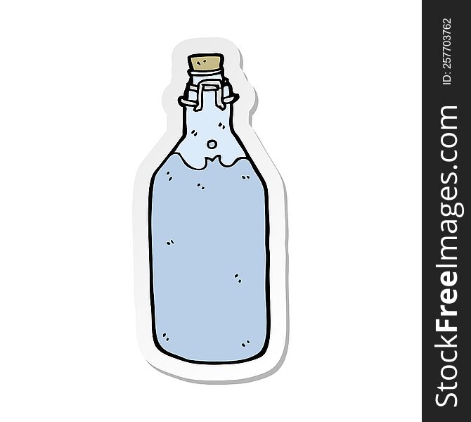 sticker of a cartoon old style water bottle