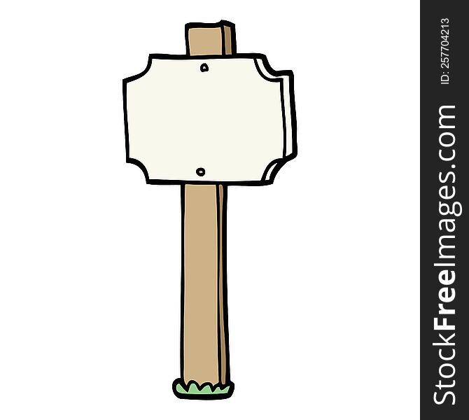 hand drawn doodle style cartoon sign post