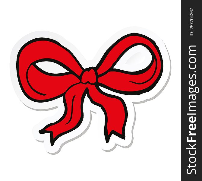 sticker of a cartoon decorative bow