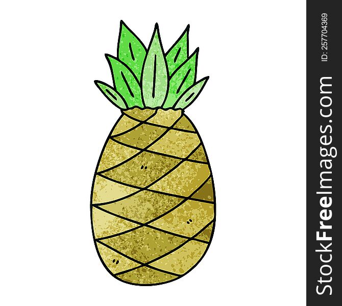 hand drawn quirky cartoon pineapple. hand drawn quirky cartoon pineapple