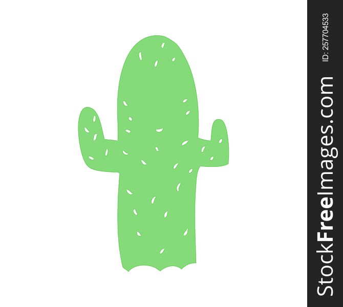 flat color style cartoon cactus
