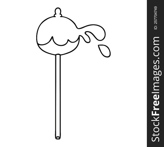 line drawing quirky cartoon toffee apple. line drawing quirky cartoon toffee apple