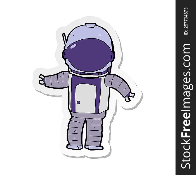 Sticker Of A Cartoon Astronaut