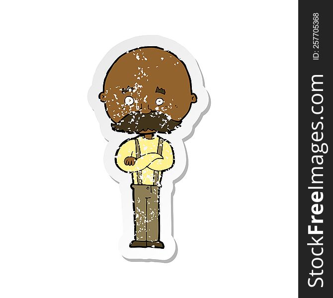 Retro Distressed Sticker Of A Cartoon Grandfather