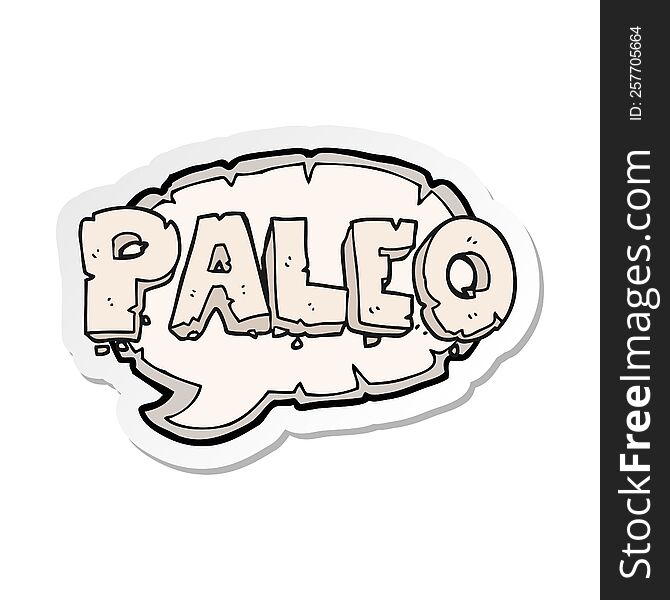 sticker of a paleo cartoon sign