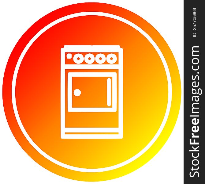 kitchen cooker circular icon with warm gradient finish. kitchen cooker circular icon with warm gradient finish