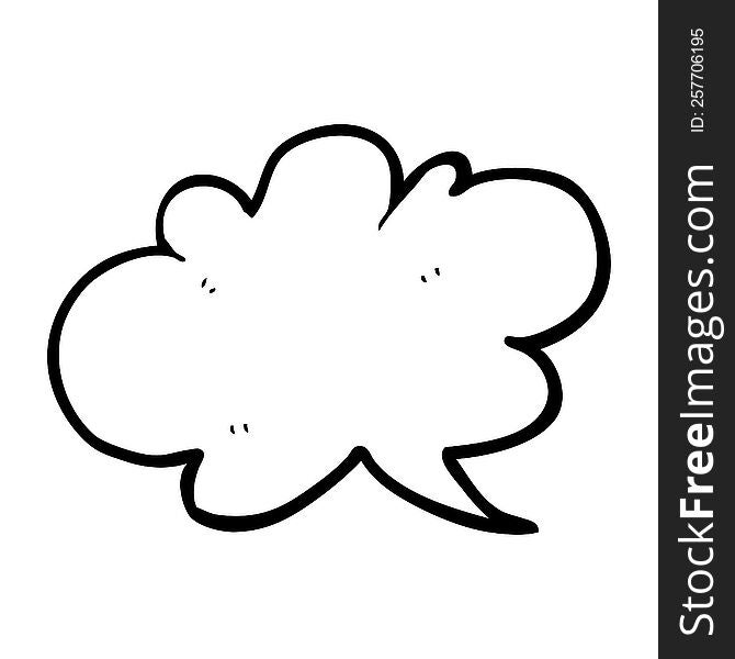 freehand drawn black and white cartoon cloud speech bubble