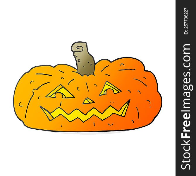 freehand drawn cartoon halloween pumpkin