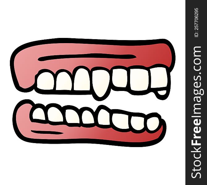 cartoon doodle false teeth